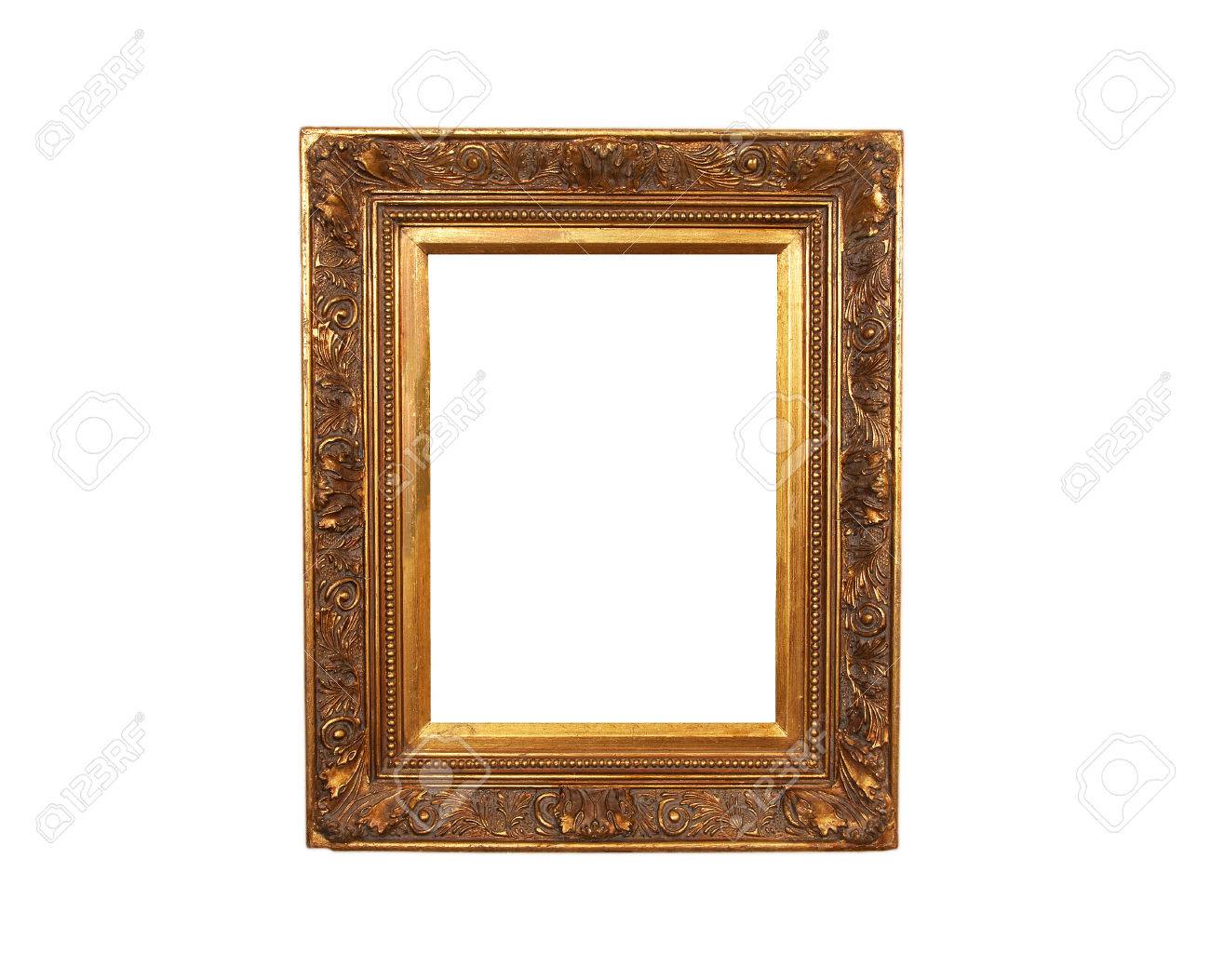 An old french wood frame with rich plaster engravings and gold painted. - 43271174 An old french wood frame with rich plaster engravings and gold painted. - 43271174