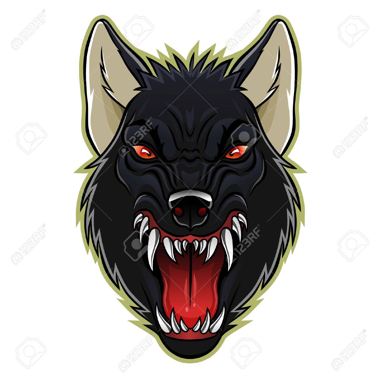 Tête De Loup-Garou Clip Art Libres De Droits , Vecteurs Et Illustration.  Image 44580814.