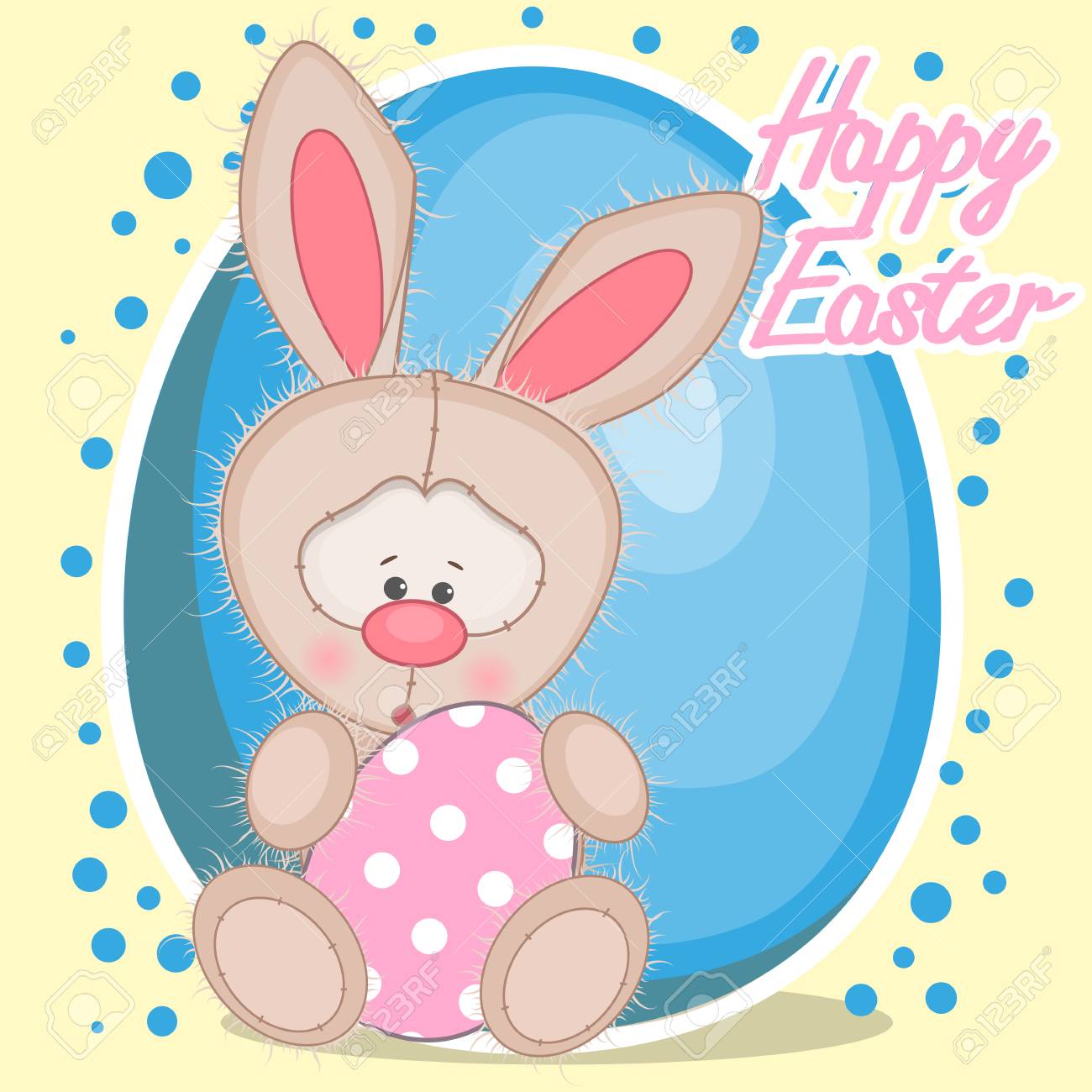 かわいいふわふわウサギと卵のイラスト素材 ベクタ Image かわいいふわふわウサギと卵のイラスト素材 ベクタ Image