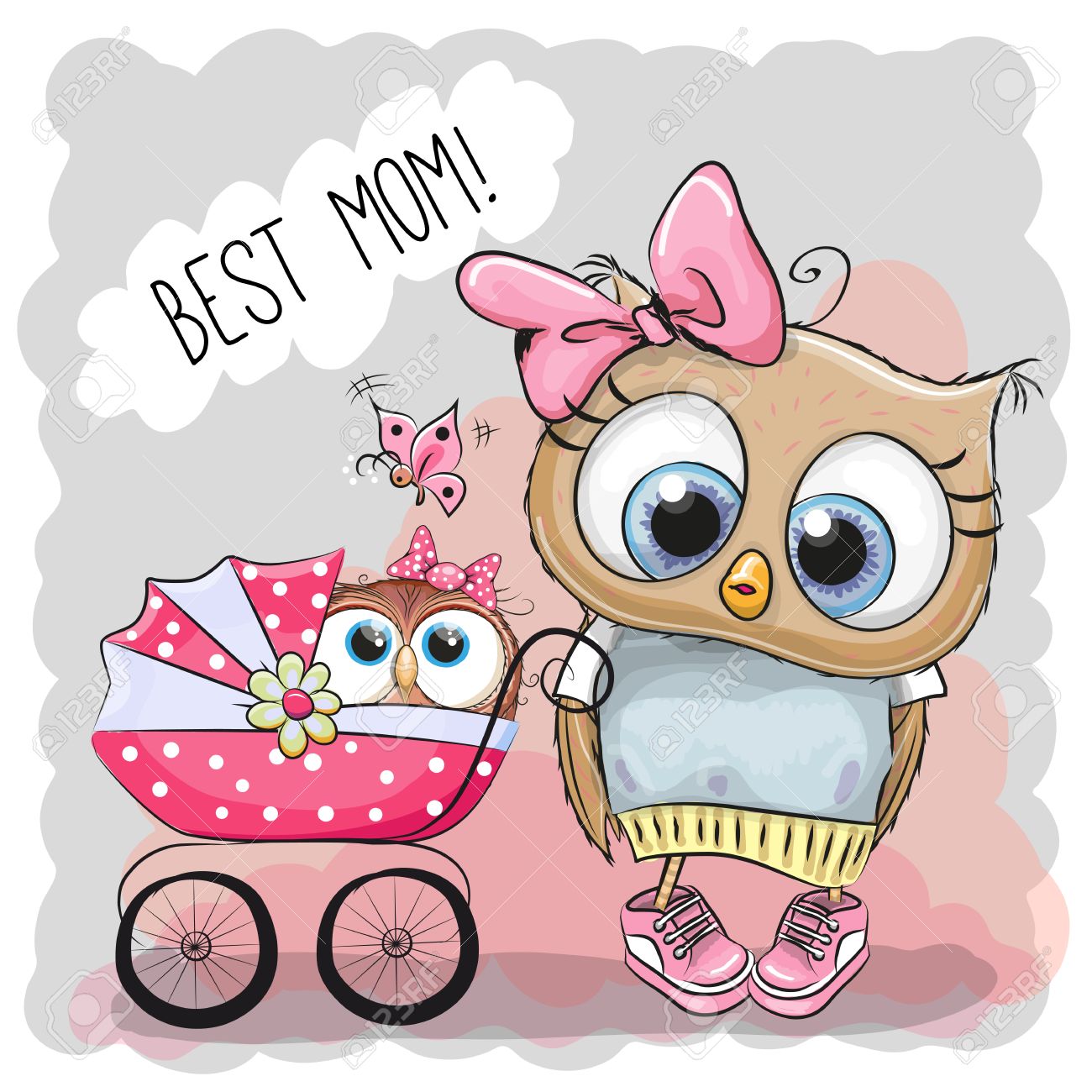 cartoon baby carriage