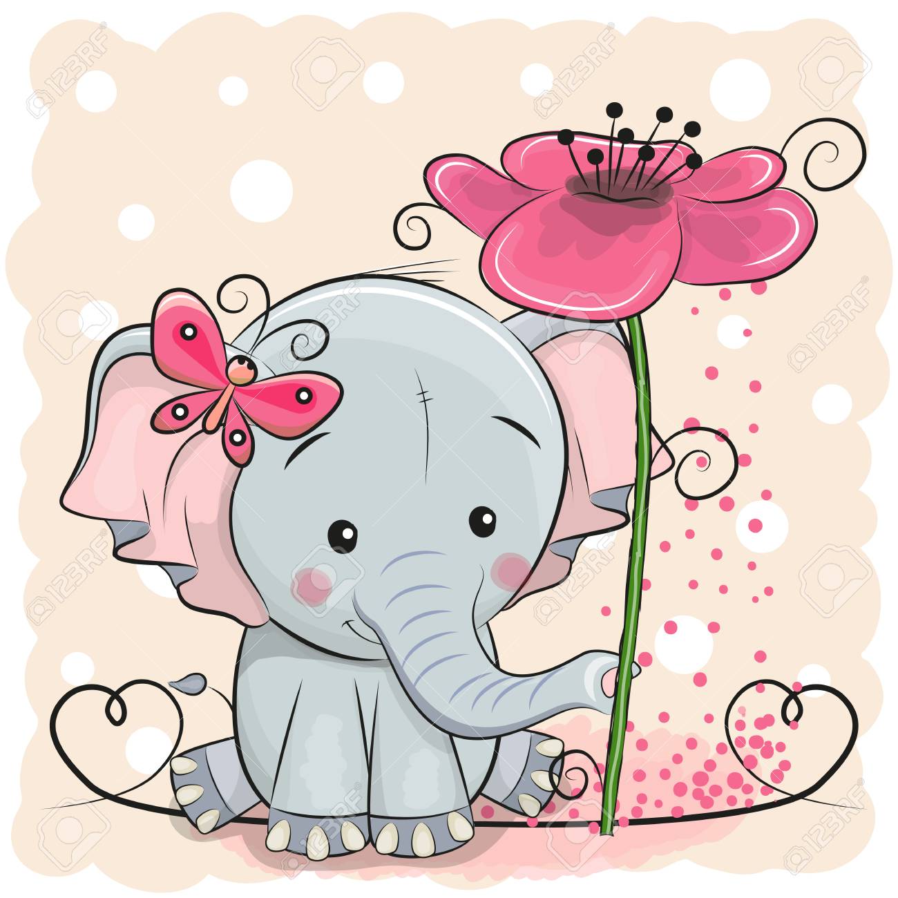 Tarjeta de Felicitación Feliz birthdy Hermosa Chica Rosa Elefante Bebé Niño Lindo 1st 2nd Tarjeta de Felicitación Feliz birthdy Hermosa Chica Rosa Elefante Bebé Niño Lindo 1st 2nd