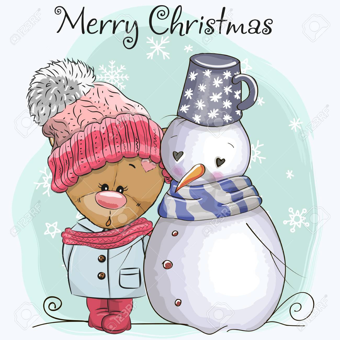 snowman teddy bear