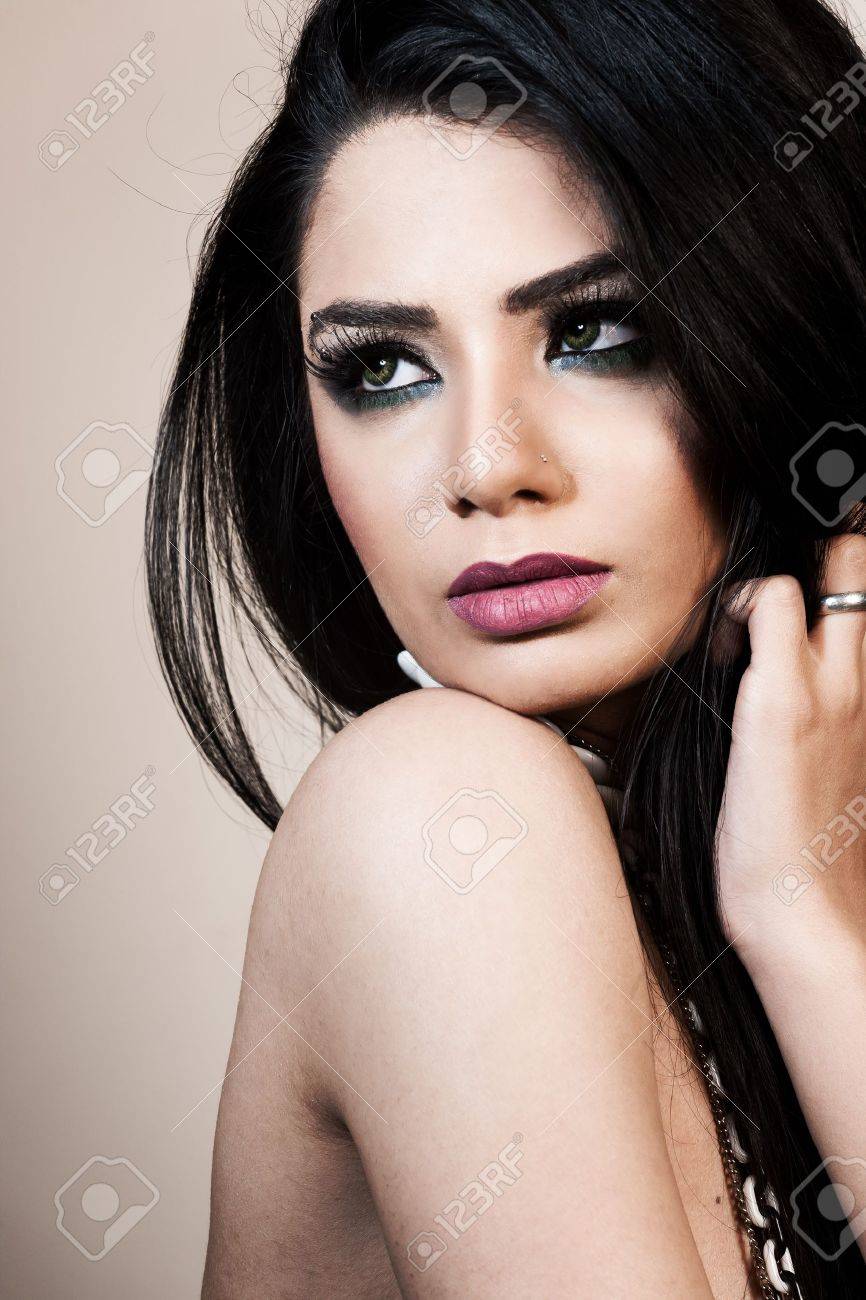 Beauty Portrait Of An Attractive Indian Girl Stock Photo Picture
