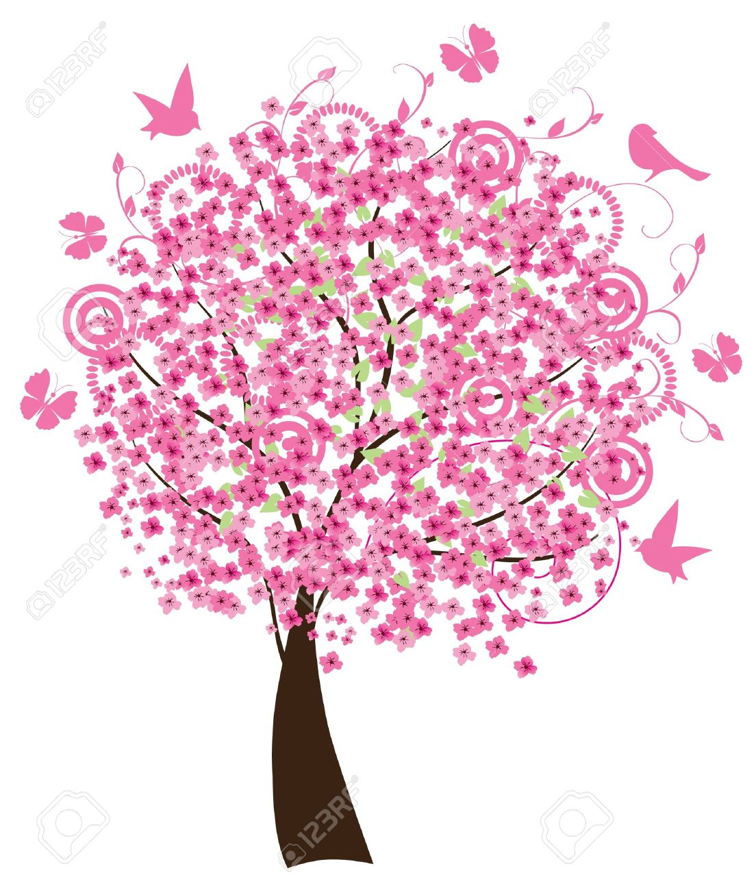 花のベクトル桜木のイラスト素材 ベクタ Image