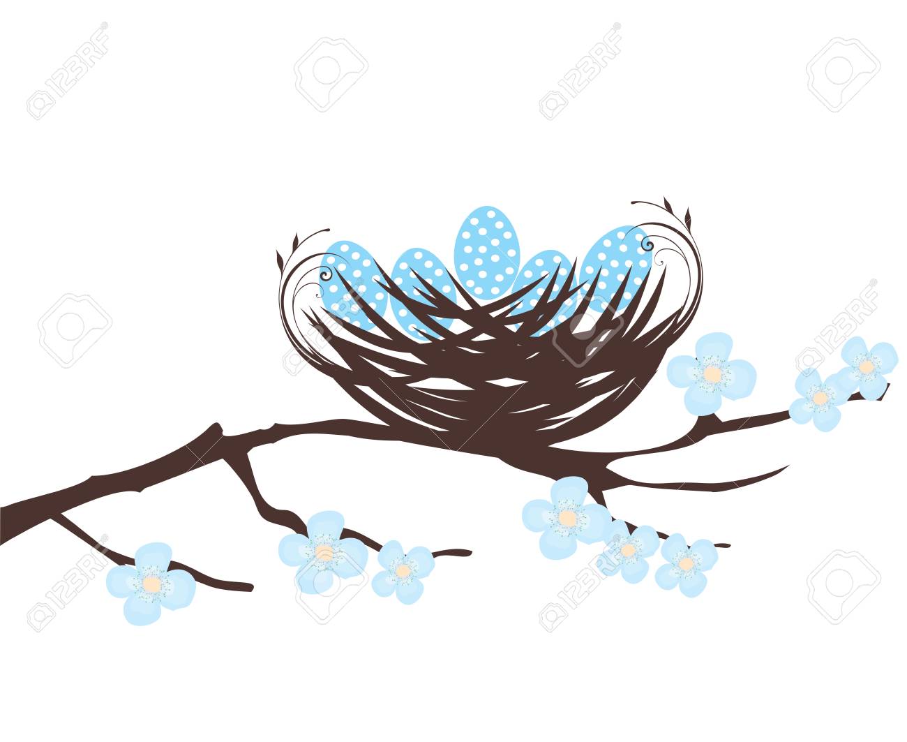 鳥の巣の卵のイラスト のイラスト素材 ベクタ Image 鳥の巣の卵のイラスト のイラスト素材 ベクタ Image
