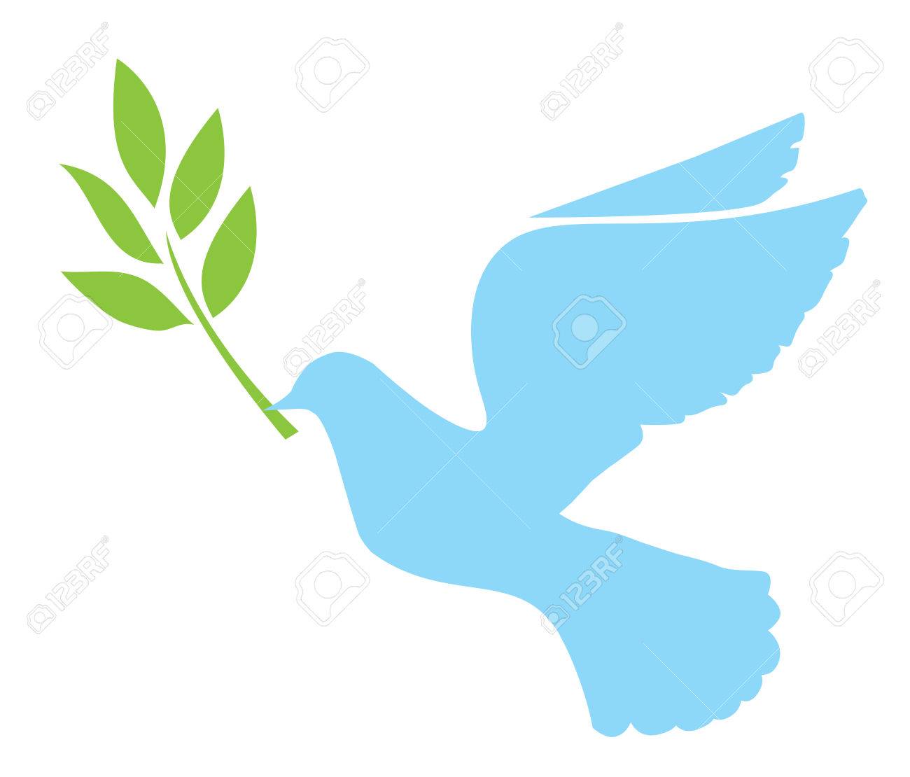 Vector Illustration Of A Dove With Olive Branch Royalty Free Cliparts Vectors And Stock Illustration Image