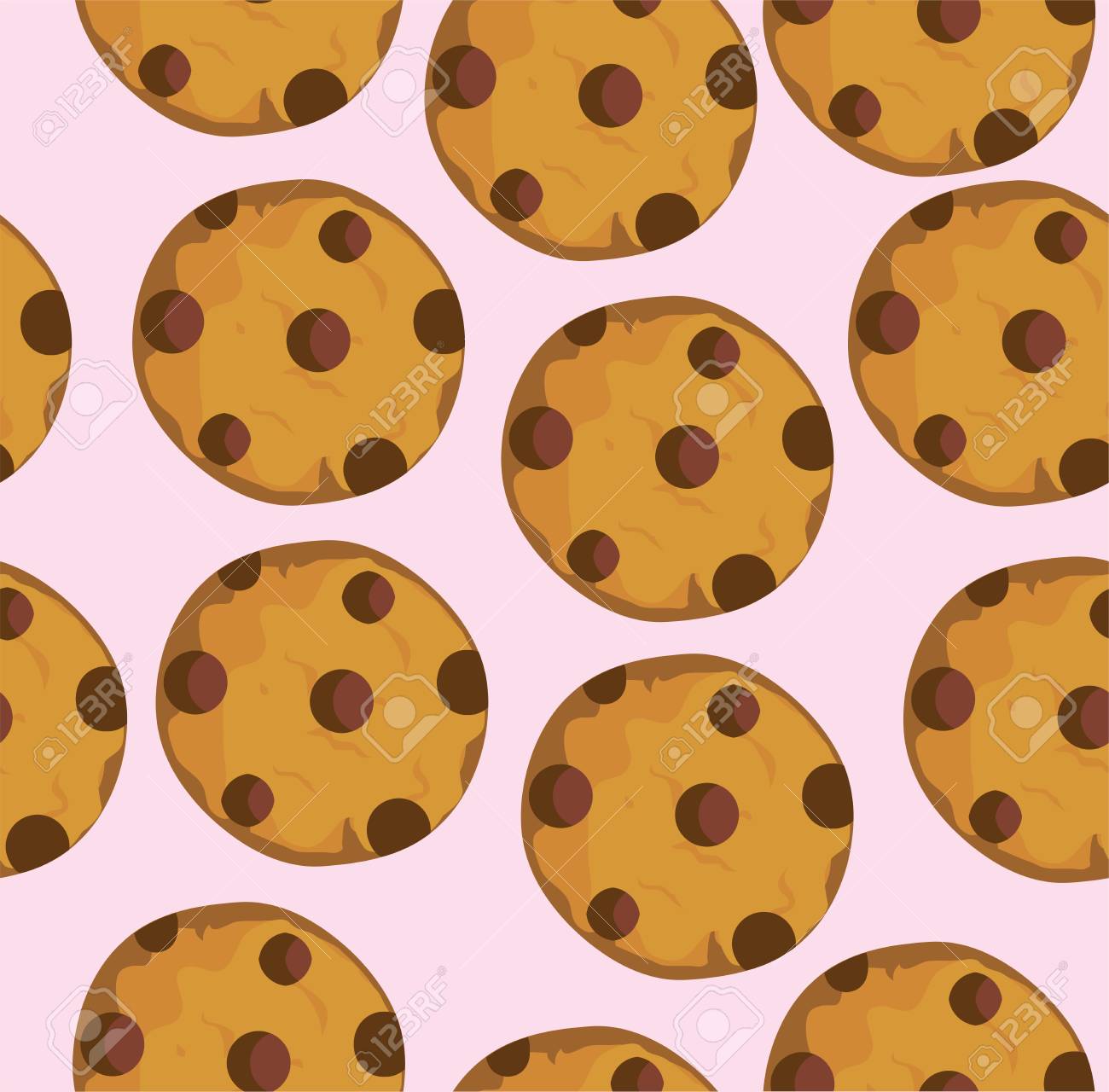 クッキーのシームレスな背景のベクトル イラストのイラスト素材 ベクタ Image