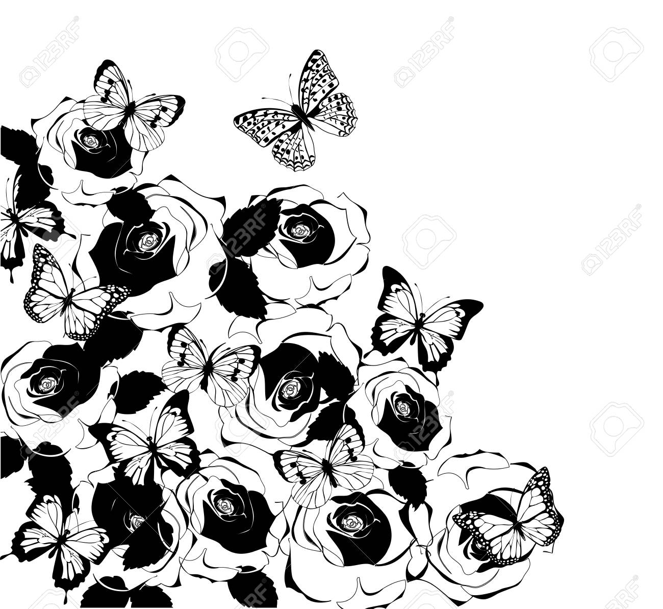 ヴィンテージ花柄背景のバラと蝶ベクトル イラスト のイラスト素材 ベクタ Image ヴィンテージ花柄背景のバラと蝶ベクトル イラスト のイラスト素材 ベクタ Image
