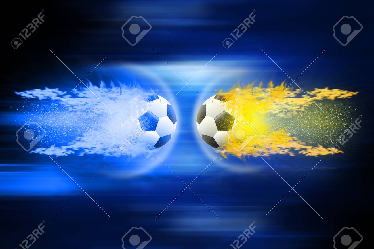 Football Soccer Balls. Burning Fire Flames Football Stock Photo, Picture  and Royalty Free Image. Image 69893853.