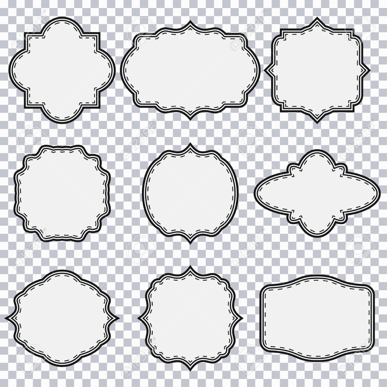 Download Vintage Frame Set Blank Liner Border Shape Design Elements Royalty Free Cliparts Vectors And Stock Illustration Image 127854841