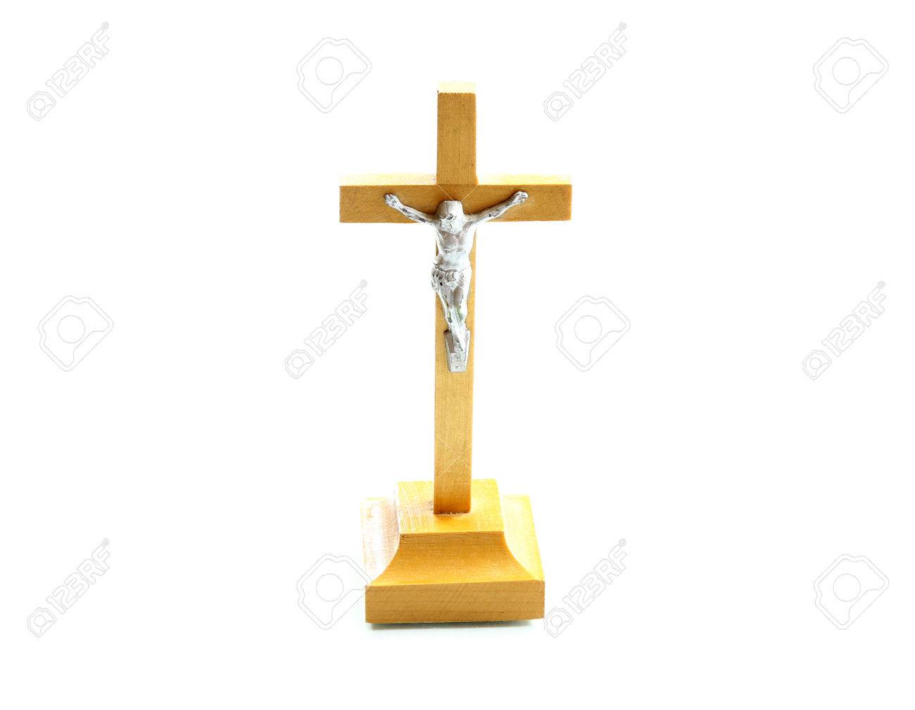 Very Simple Wooden Holy Crucifix Jesus Christ On Cross White Stock Photo Picture And Royalty Free Image Image
