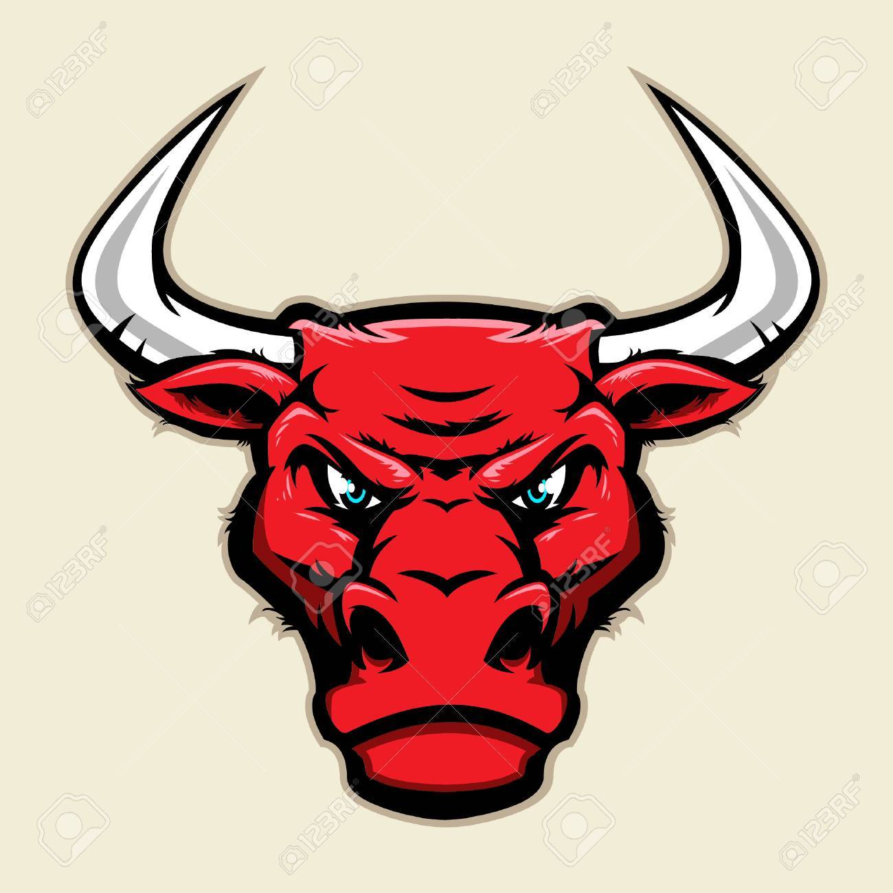 Angry Bull Head Mascot Royalty Free Cliparts Vectors And Stock