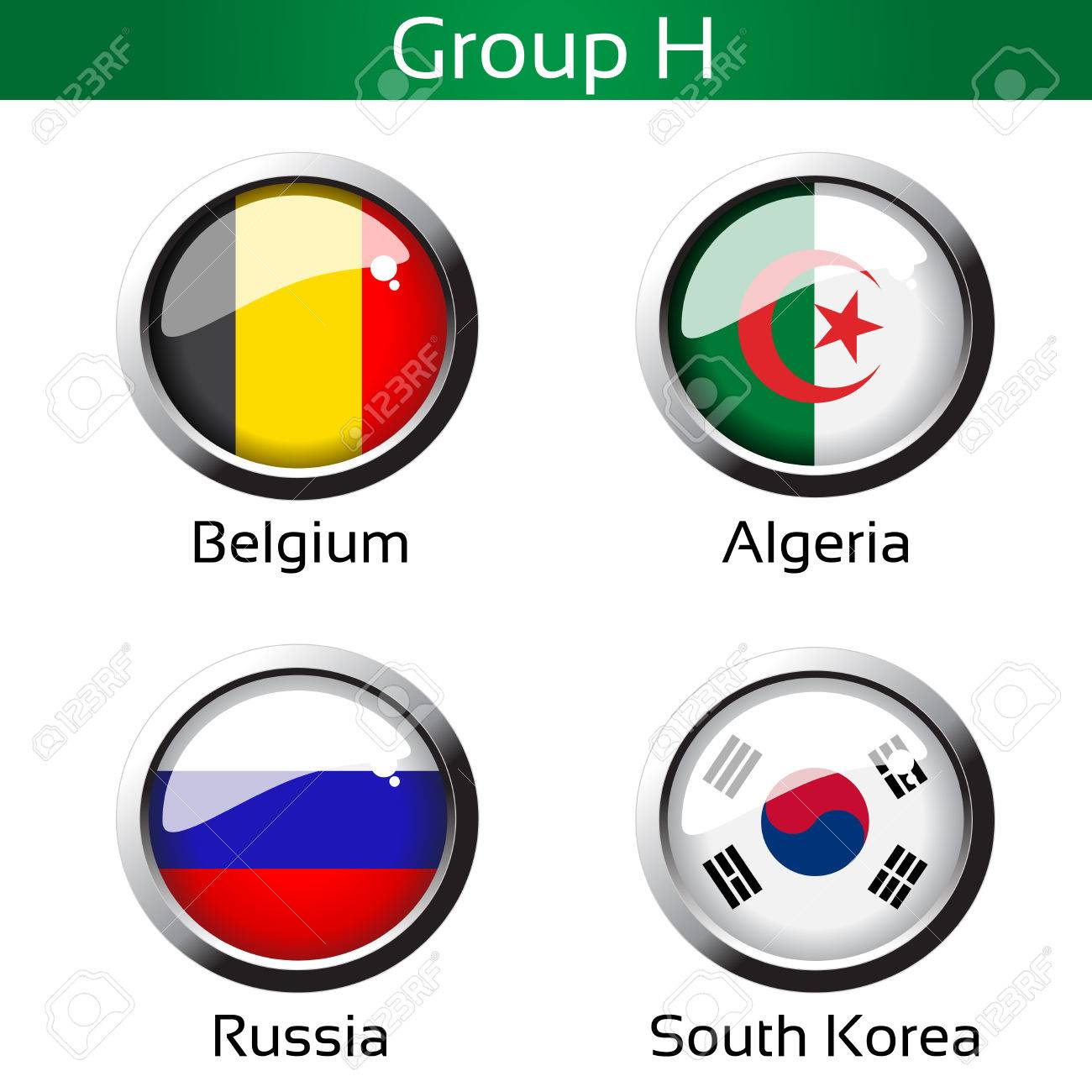 ベクトル フラグ サッカー ブラジル グループ H ベルギー アルジェリア ロシア 韓国 イラストのイラスト素材 ベクタ Image