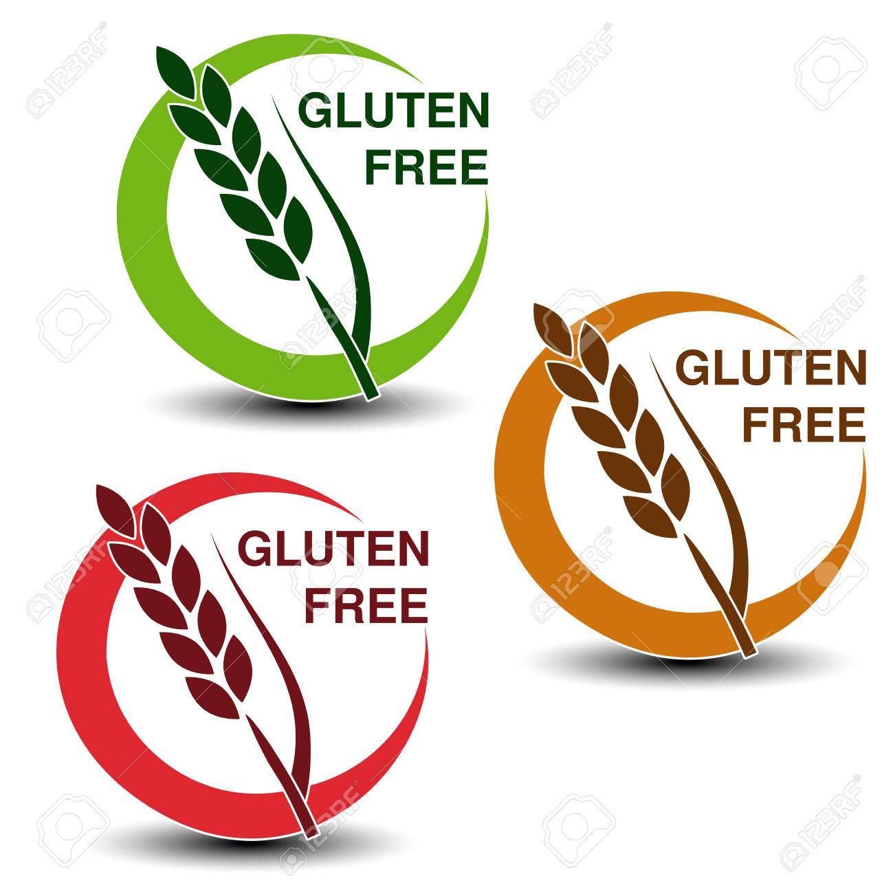 vector gluten free symbols isolated on white background silhouettes