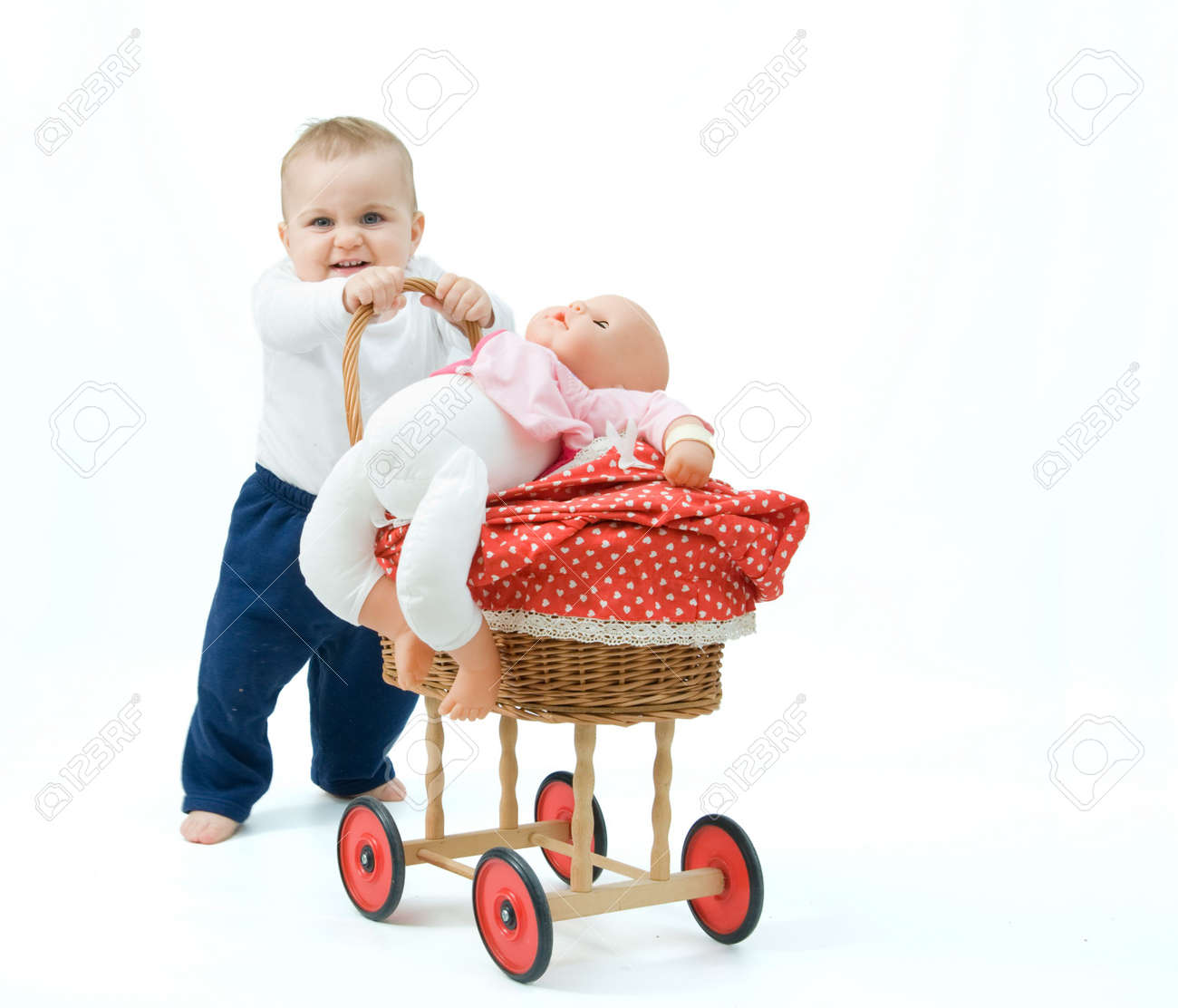 boys play pram
