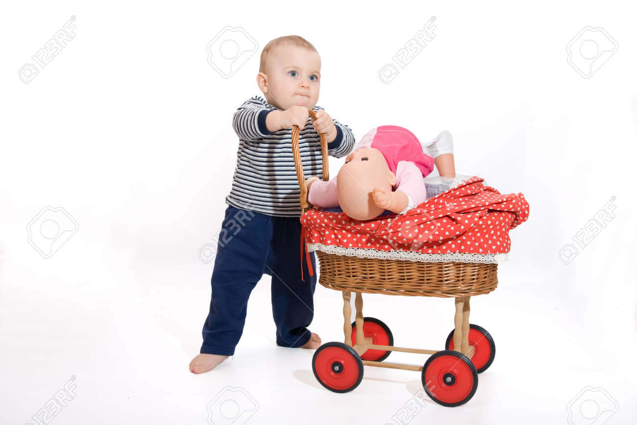 boys play pram