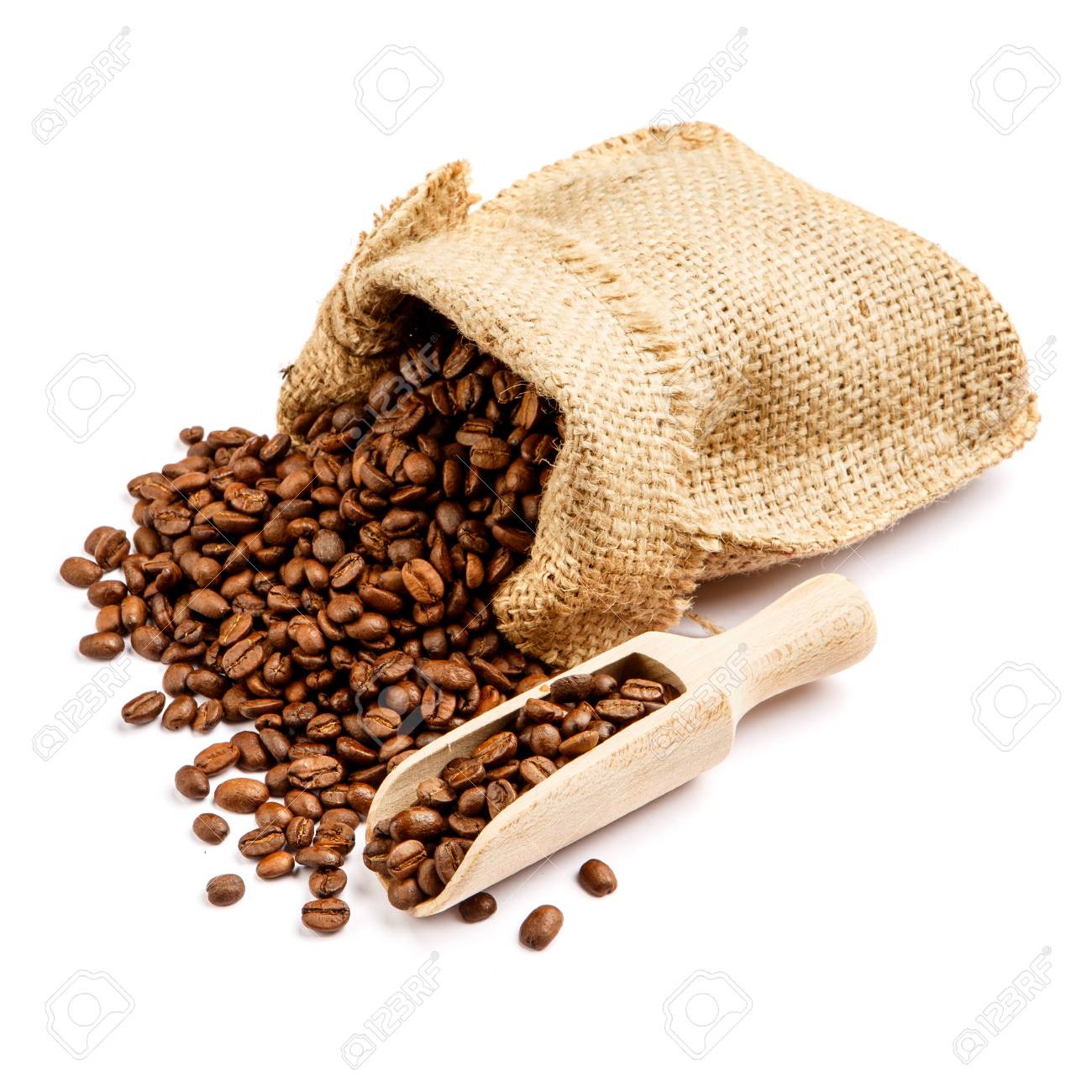 roasted coffee beans in bag isolated on white background cutout - 67990331 roasted coffee beans in bag isolated on white background cutout - 67990331