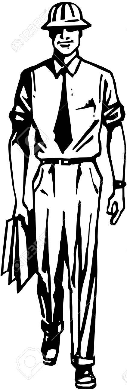 現場監督の仕事のイラスト素材 ベクタ Image