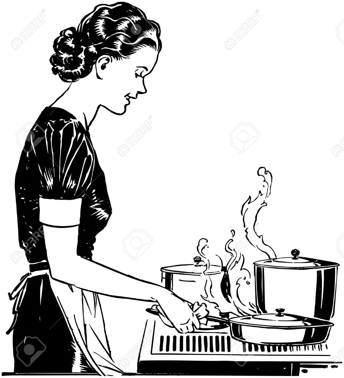 レトロな女性料理 のイラスト素材 ベクタ Image 2446