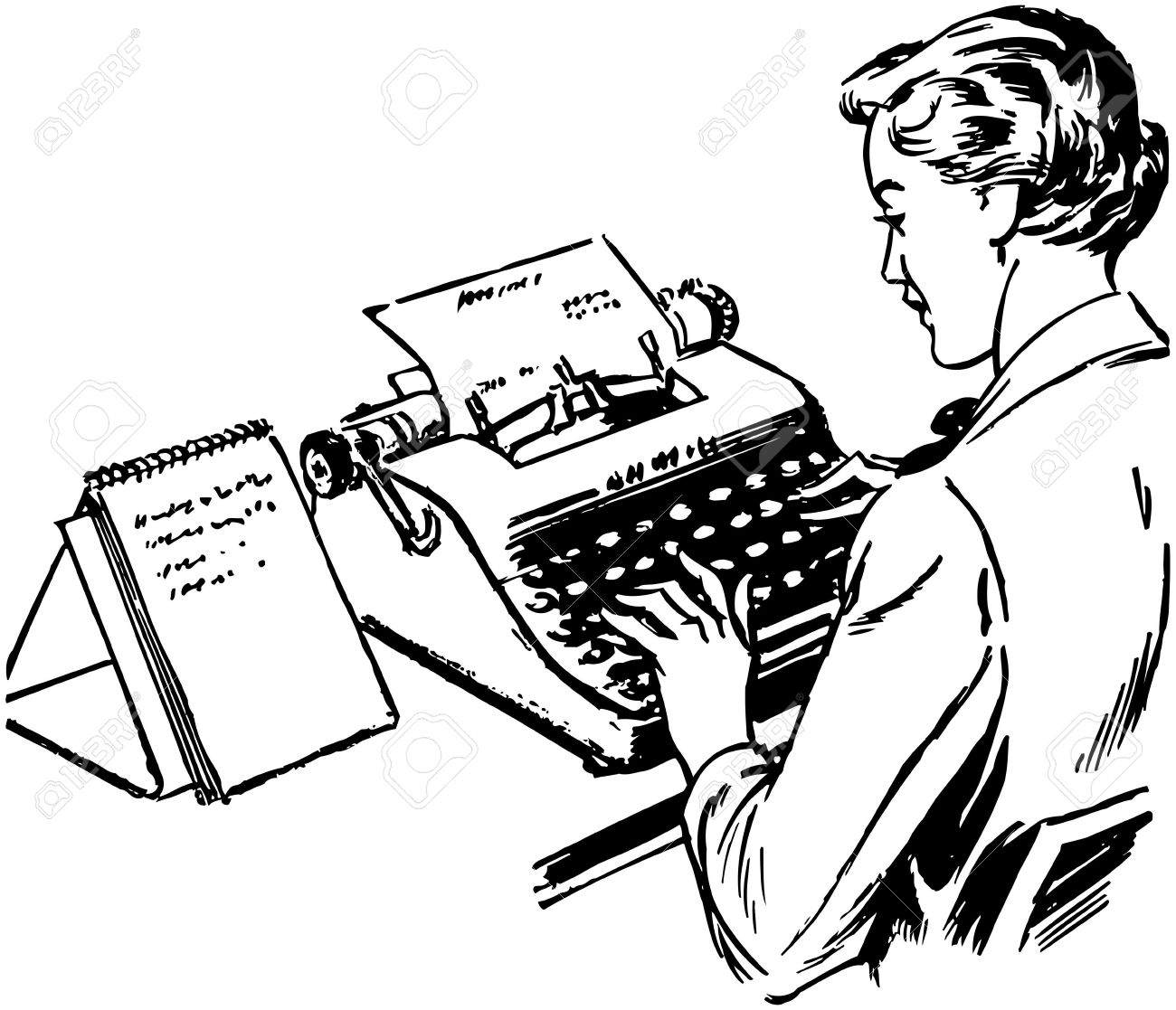 typist royalty free cliparts vectors and stock illustration image