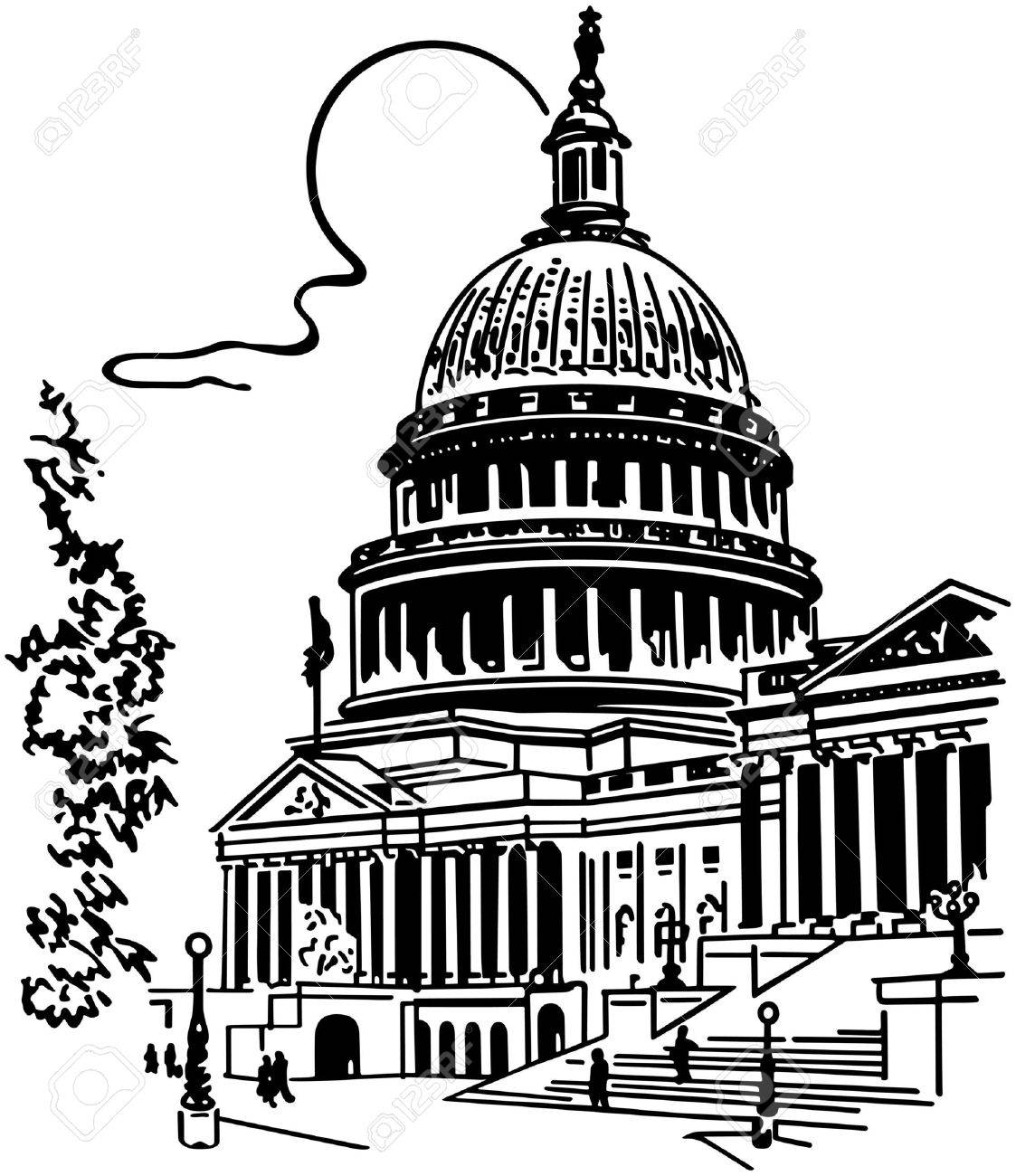 米国の国会議事堂の建物のイラスト素材 ベクタ Image 米国の国会議事堂の建物のイラスト素材 ベクタ Image