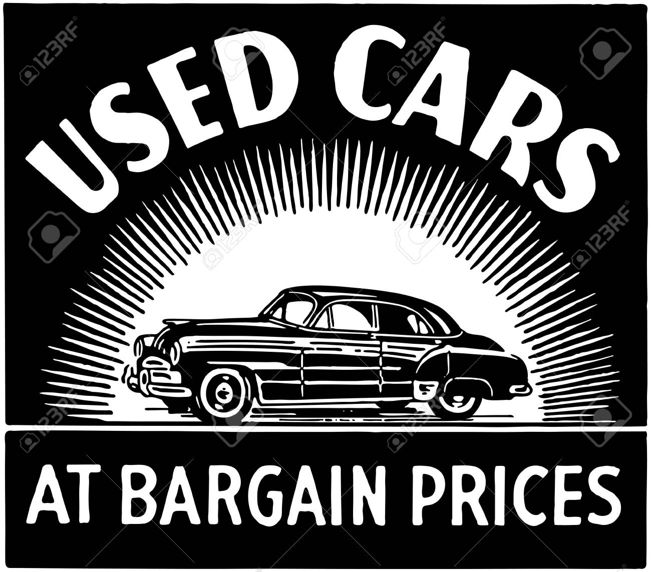 バーゲン価格で中古車のイラスト素材 ベクタ Image