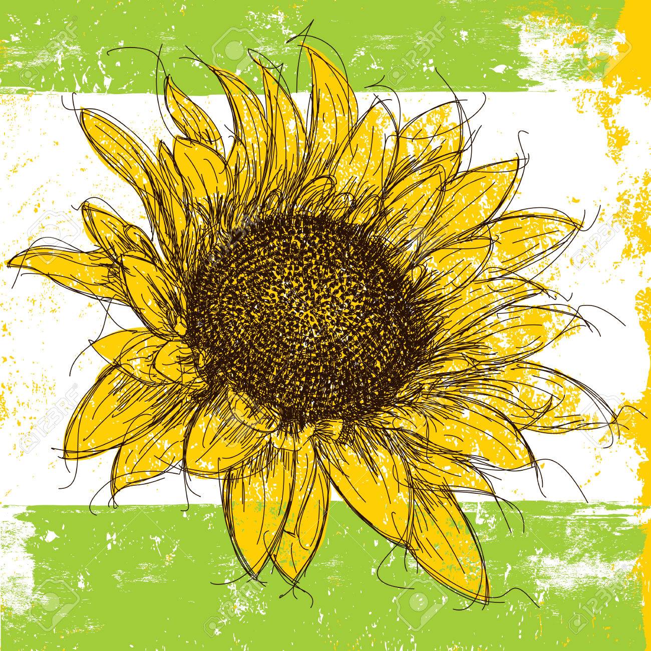 ひまわりの花の抽象画 ひまわりの花の抽象画