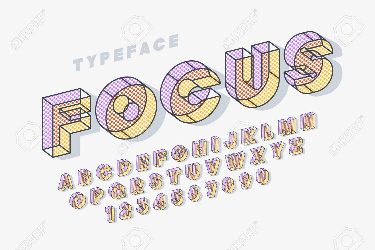 Download Linear Halftone Original 3d Display Font Alphabet Letters Royalty Free Cliparts Vectors And Stock Illustration Image 105666687 PSD Mockup Templates