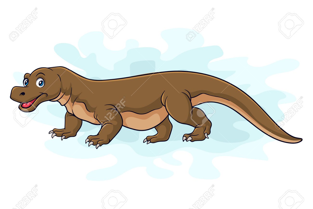 Cartoon Funny Komodo Dragon Isolated On White Background Royalty Free SVG,  Cliparts, Vectors, and Stock Illustration. Image 196010879.