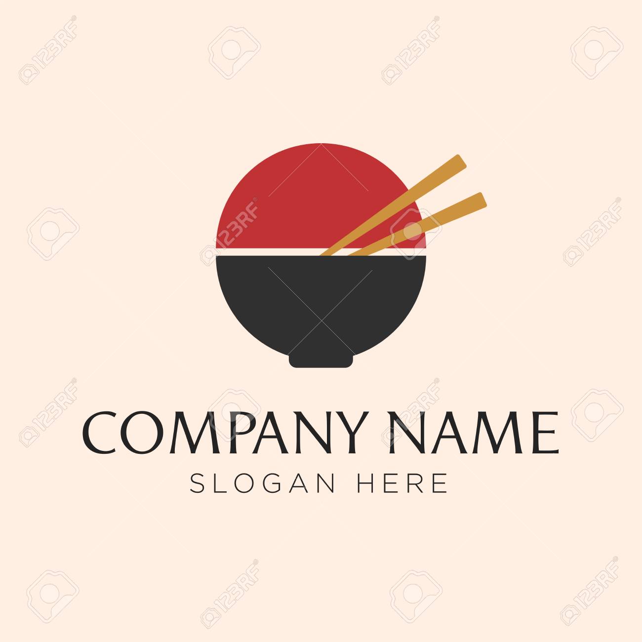 Bowl With Noodles Logo Templates Suitable For Any Business