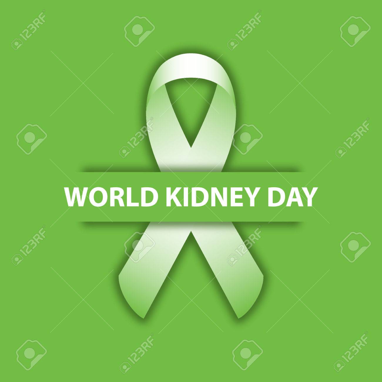 world kidney day green ribbon design illustration 05 royalty free