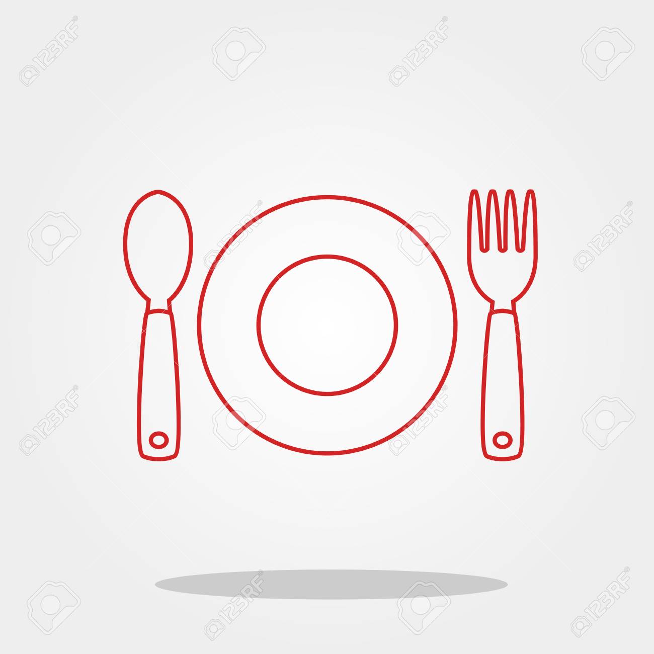 プレート スプーン フォークかわいいアイコン背景色に分離されたトレンディなフラット スタイル あなたのデザイン ロゴ Ui の台所用品の記号です ベクトル イラスト Eps10 のイラスト素材 ベクタ Image