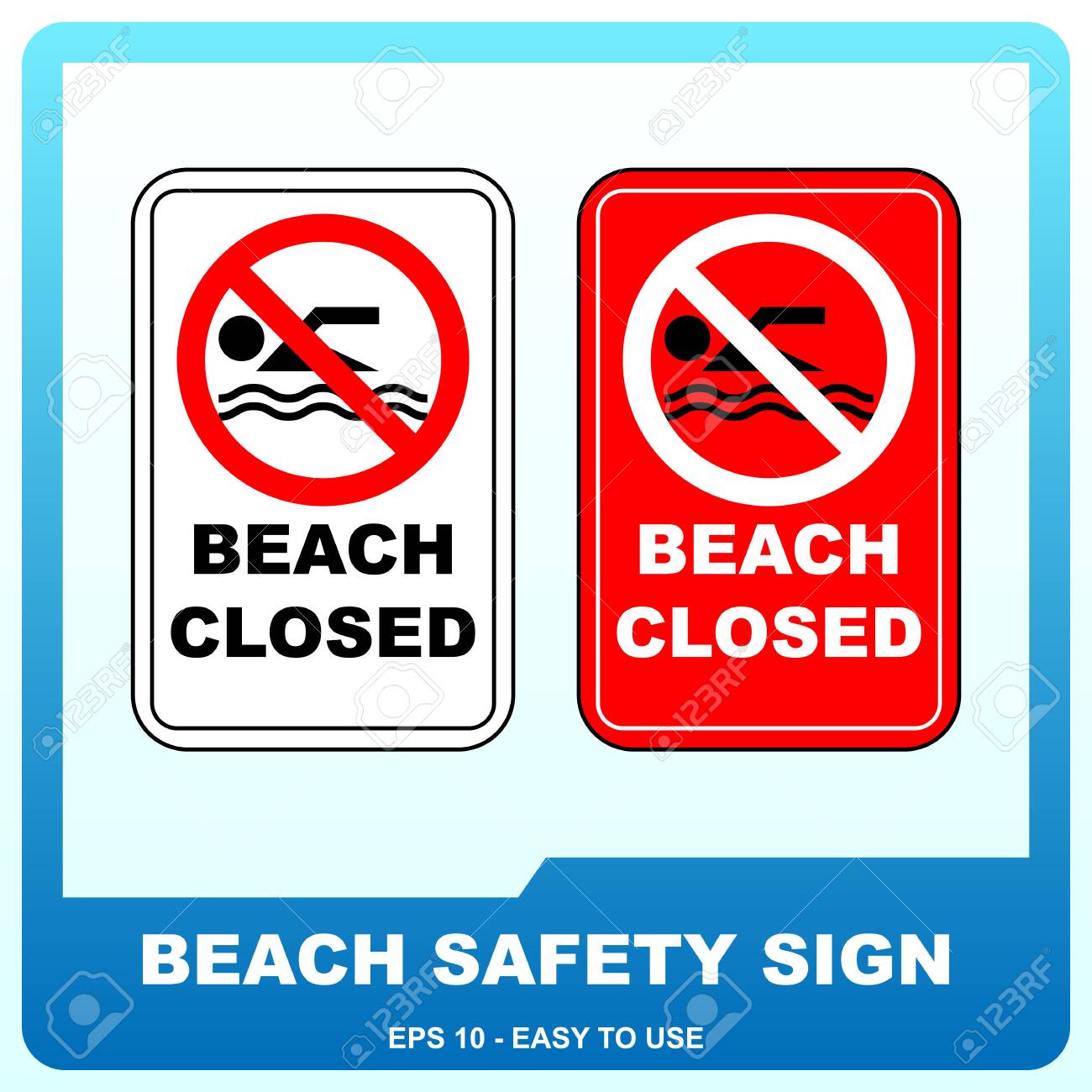 Beach Safety Sign To Guide Visitor Lizenzfrei Nutzbare Vektorgrafiken Clip Arts Illustrationen Image 148505067