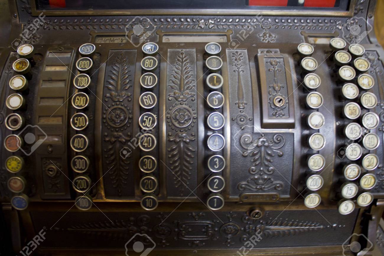 古いレジのボタン の写真素材 画像素材 Image