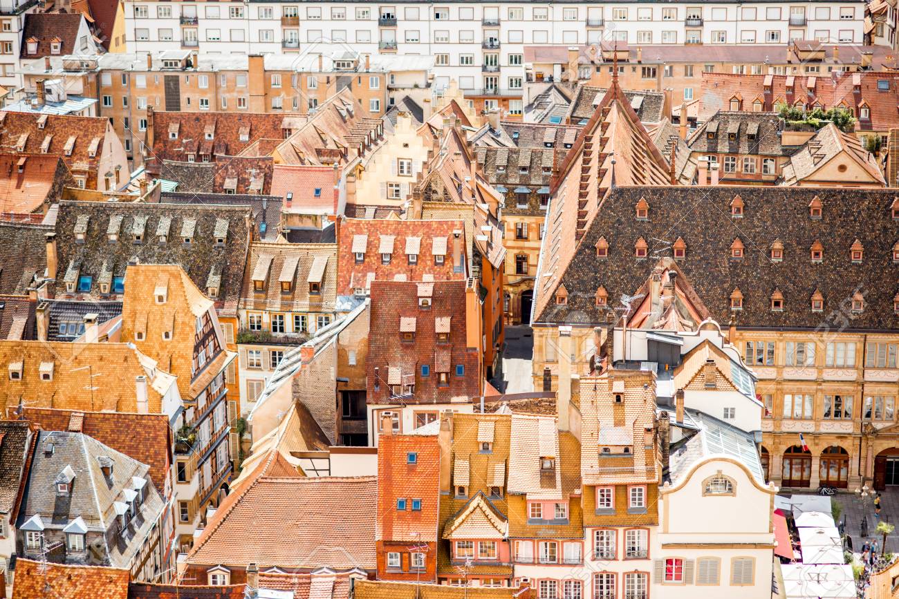 風景画/街の風景「ストラスブール旧市街」フランス 油彩画SM