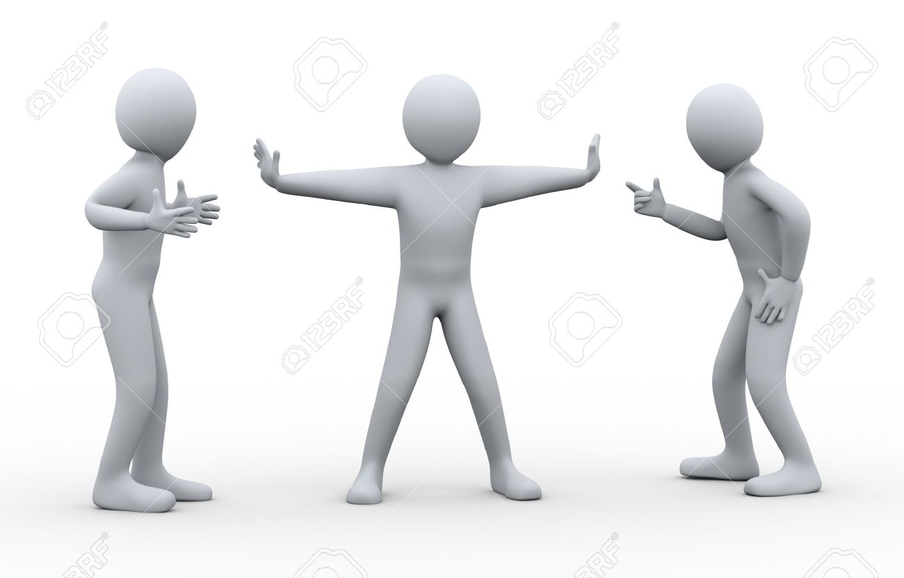 3d illustration of person resolving problem of two arguing and human problem