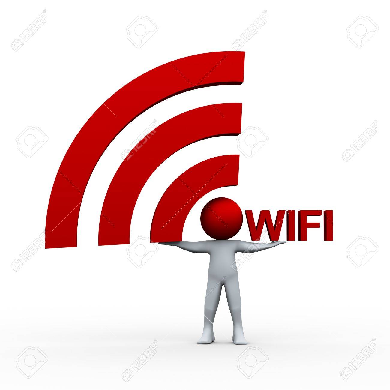 3d Illustration Of Person Holding Wifi Icon And Word 3d Rendering Of Human Character Stock Photo Picture And Royalty Free Image Image