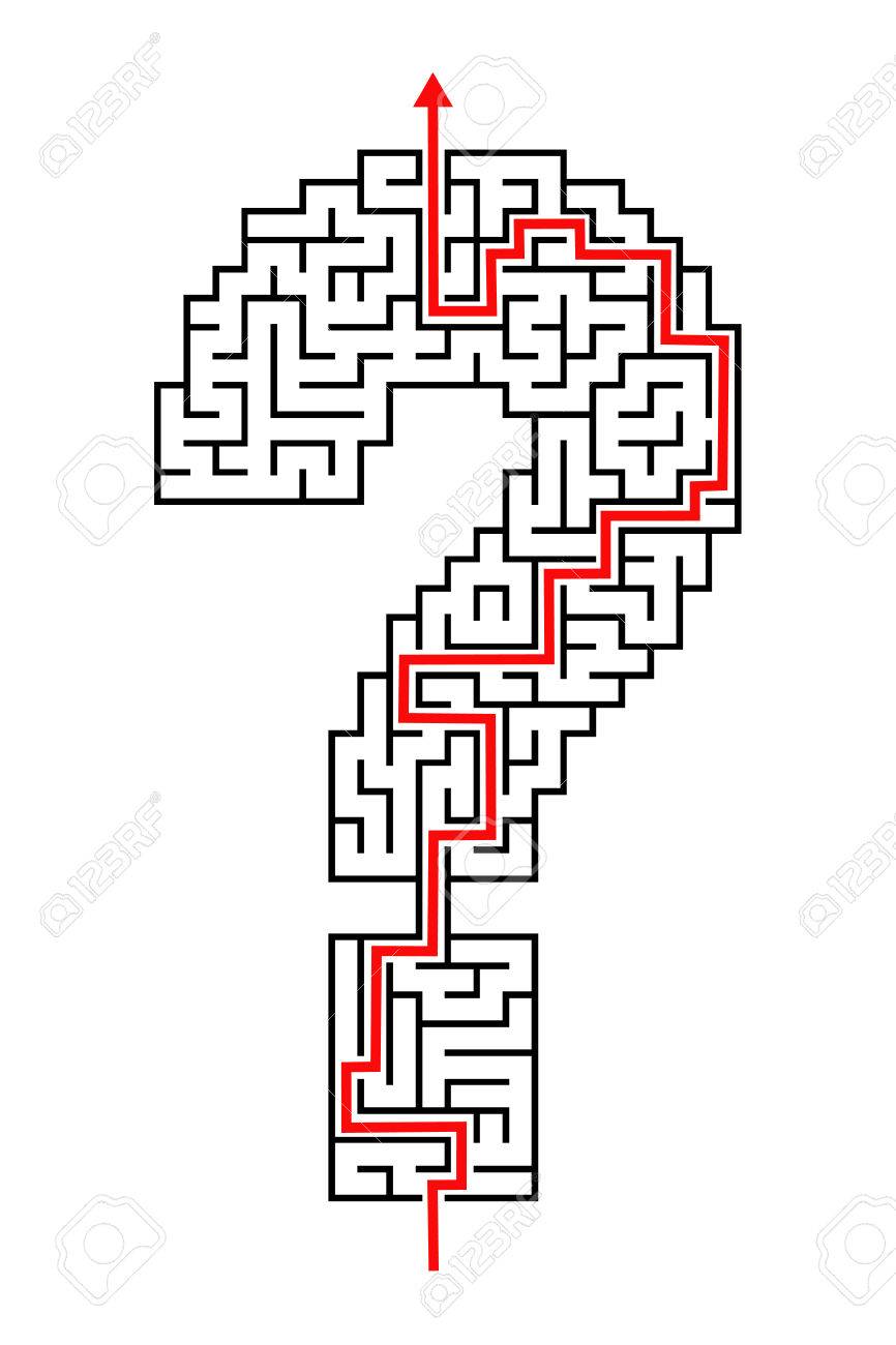 Illustration Gelöst Fragezeichen-Symbol Zeichen Labyrinth Rätsel  Lizenzfreie Fotos, Bilder und Stock Fotografie. Image 54063131.