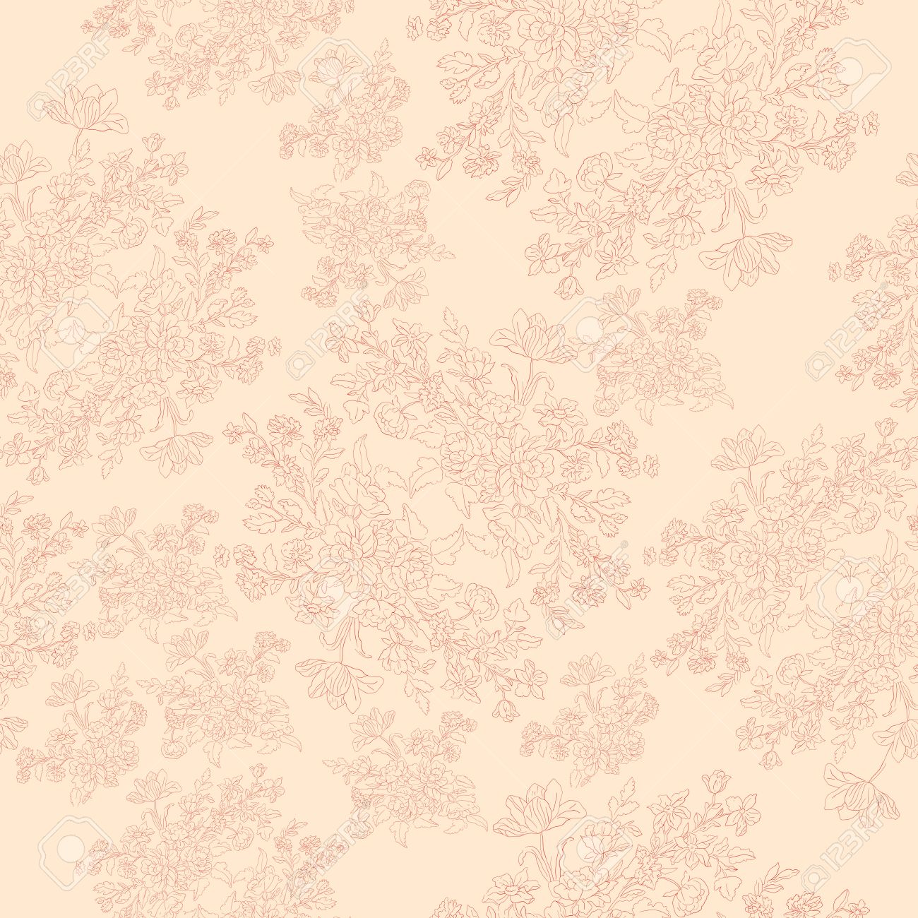 Seamless Retro Pattern With Rococo Flowers Shabby Chic Motif Royalty Free Cliparts Vectors And Stock Illustration Image