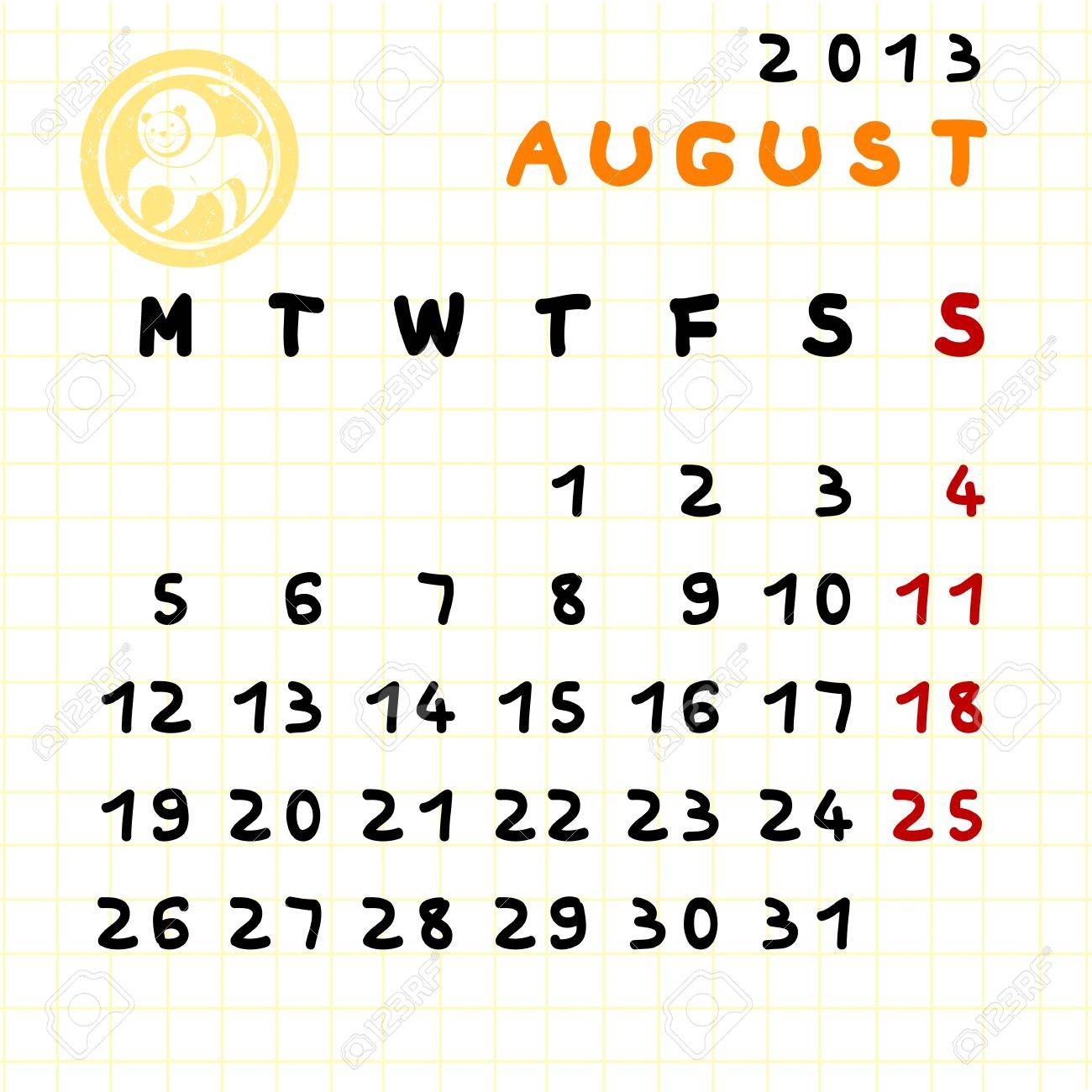 2013 monthly calendar august with leo zodiac sign stamp august 2013 monthly calendar