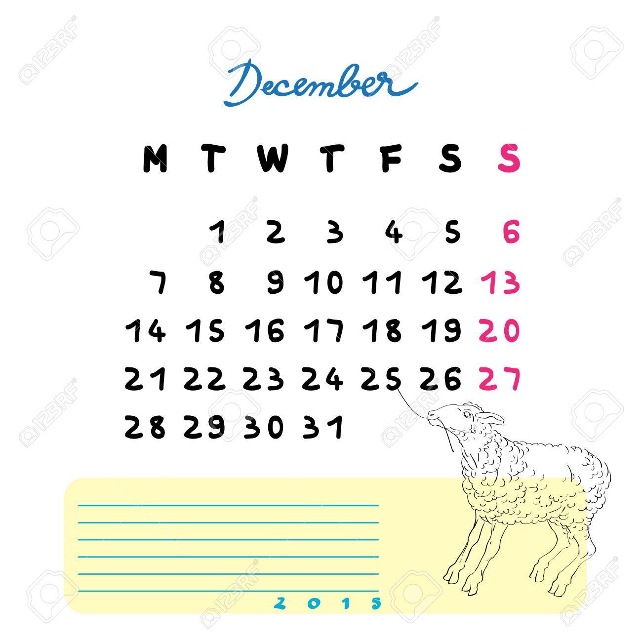 calendar with notes section