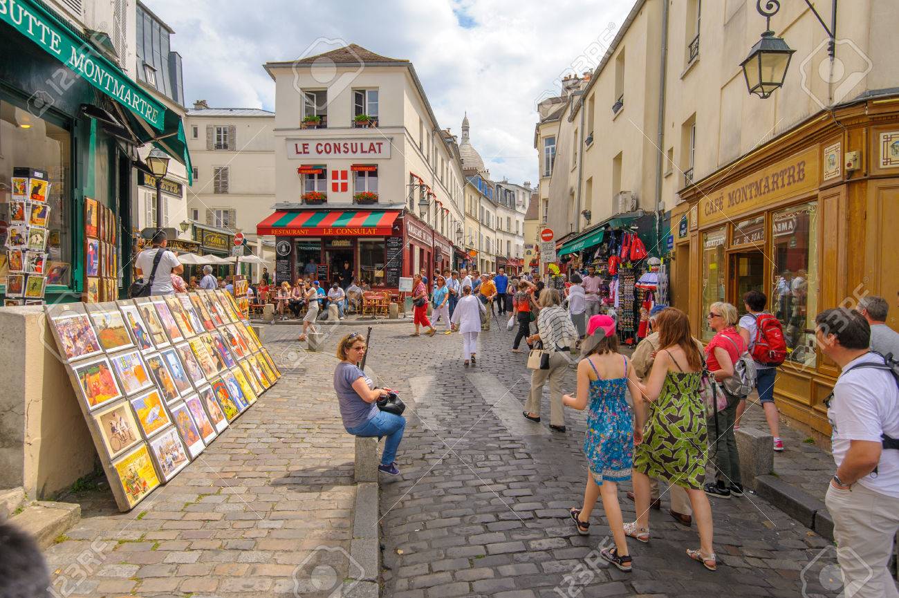 Street View Of Montmartre In Paris France Stock Photo Picture And Royalty Free Image Image