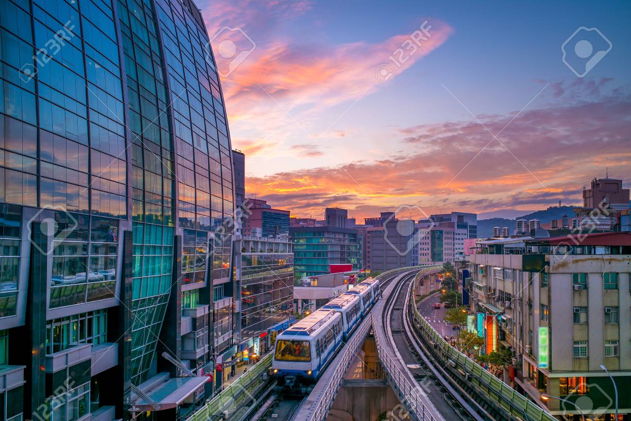 Line 1 of Taipei Metro comprises two sections of the Taipei Rapid Transit System, the Wenshan Section, and the Neihu Section - 80748307 Line 1 of Taipei Metro comprises two sections of the Taipei Rapid Transit System, the Wenshan Section, and the Neihu Section - 80748307