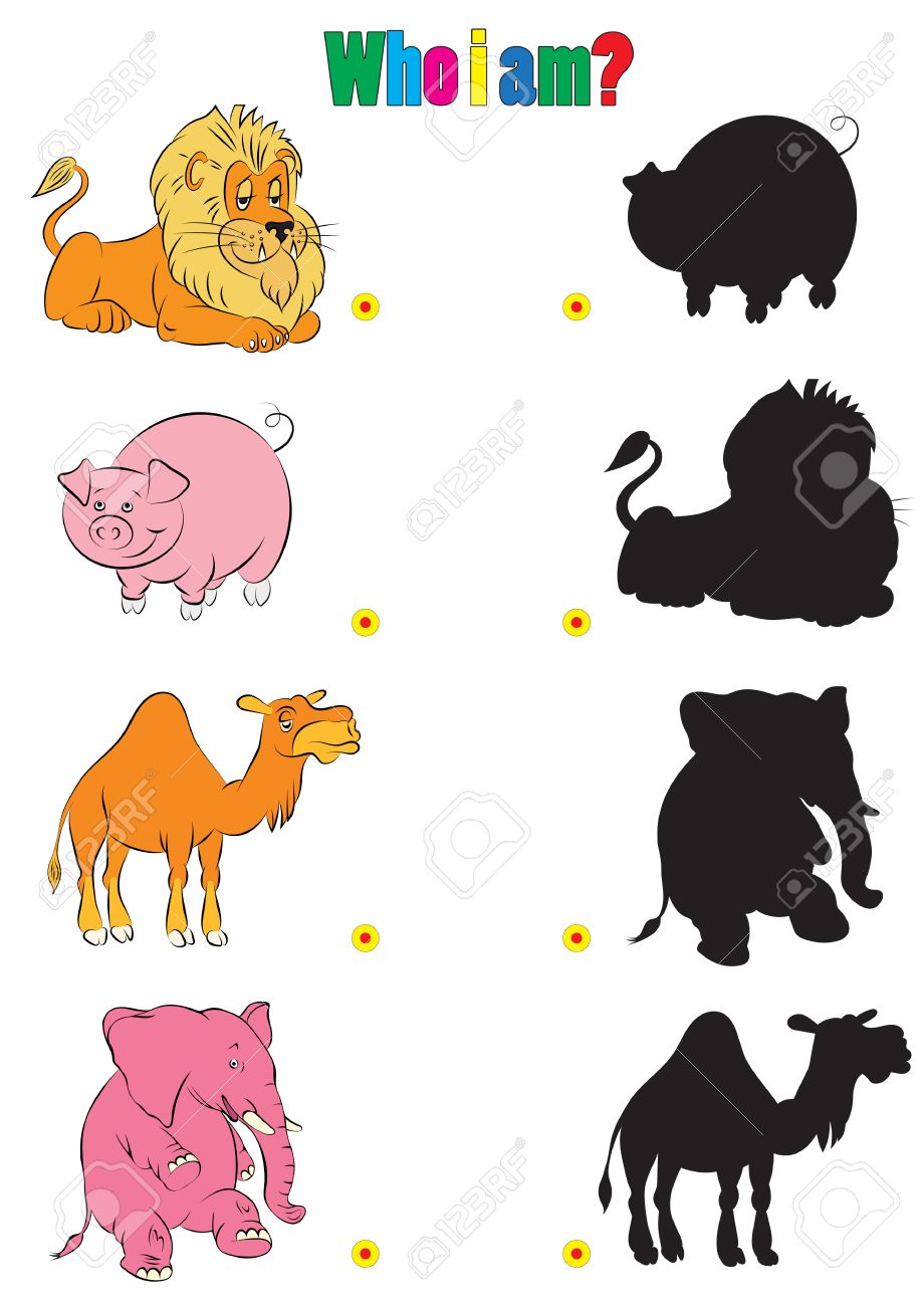 Illustration Of Animation Silhouette Of Animals For The Childrens - 