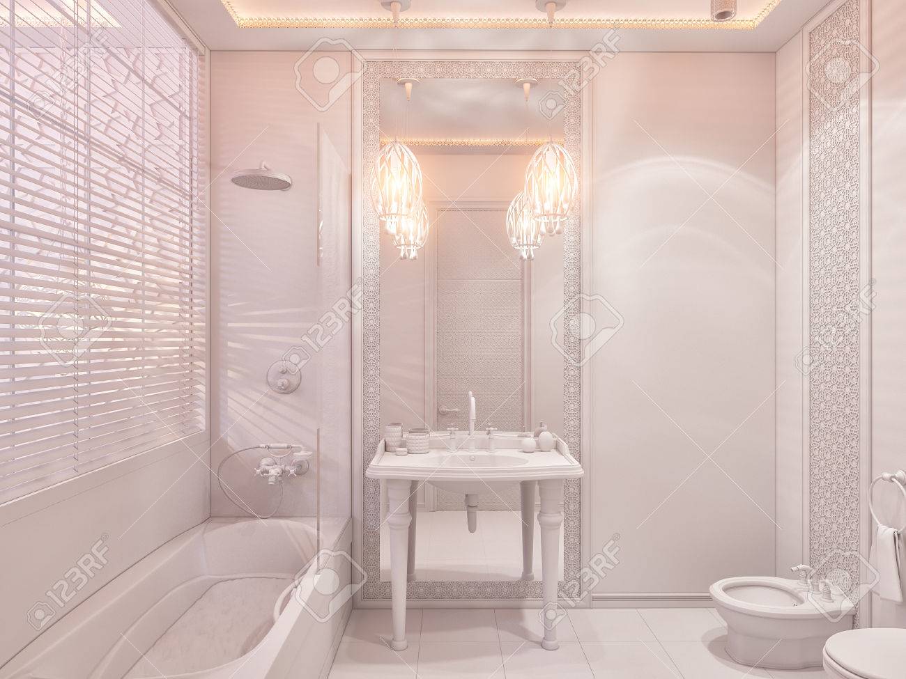 Salle De Bain Jaune Et Gris ~ 3d illustration salle de bain design int rieur d une chambre d h tel Salle De Bain Jaune Et Gris ~ 3d illustration salle de bain design int rieur d une chambre d h tel