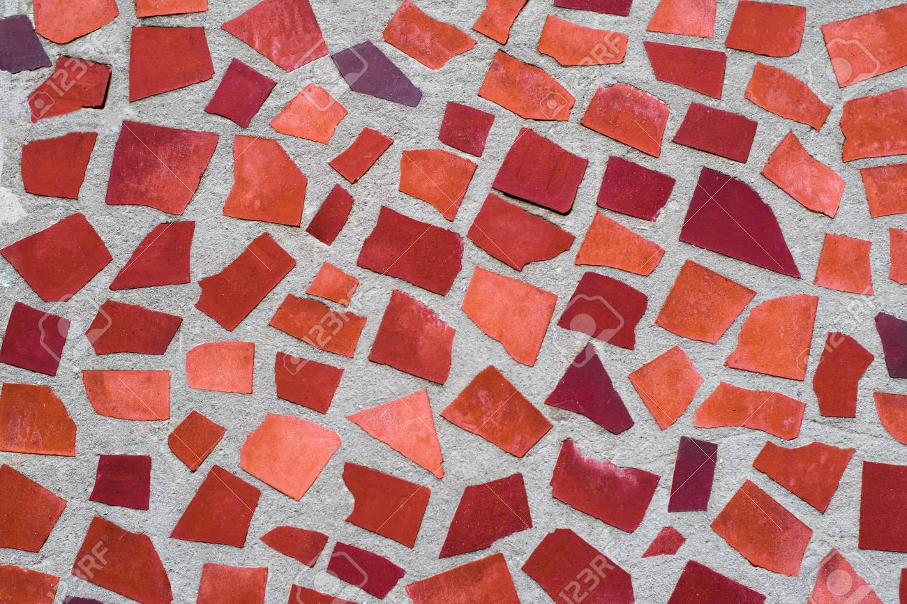 The Texture Of Mosaic Wall Decorative Ornament From Ceramic Broken
