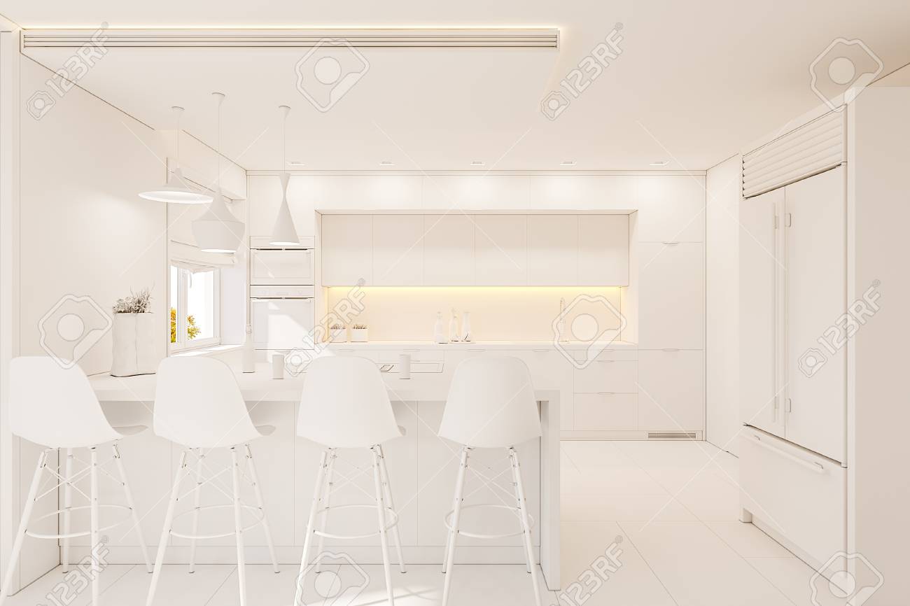picture All White Apartment Decor 123rf