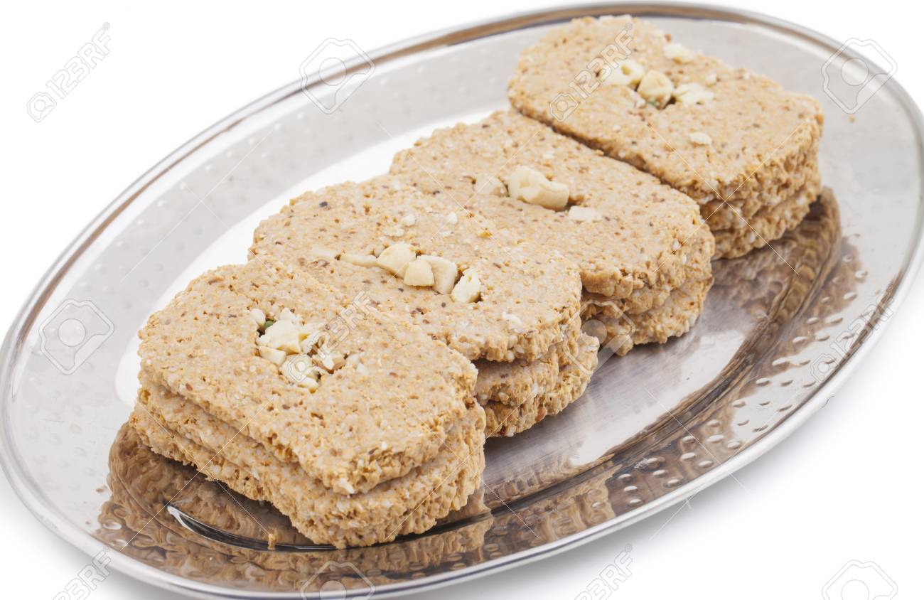 Indian Sweet Gud Kaju Gajak Isolated On White Background Stock Photo, Picture And Royalty Free Image. Image 104088931.