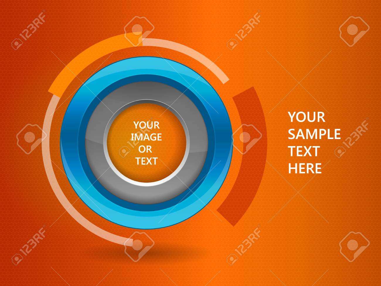 Download 3d Circle Frame On A Orange Background Vector Illustration Royalty Free Cliparts Vectors And Stock Illustration Image 35112258