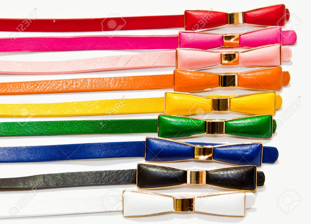 colorful leather belts